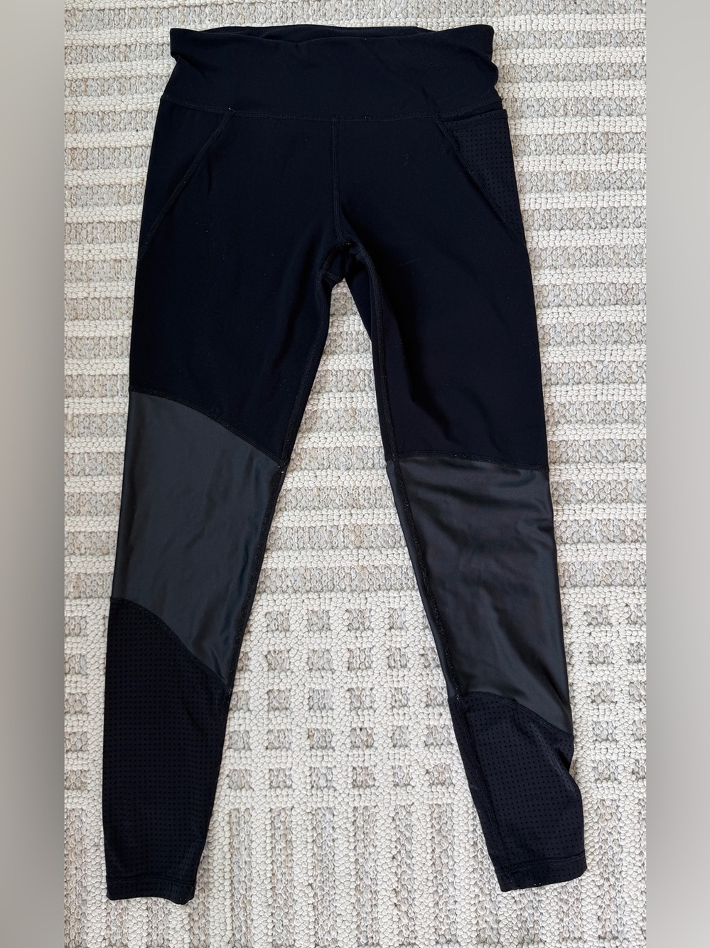 Sweaty Betty The Power 7/8 Black Leggings Size Small Mesh High Waisted